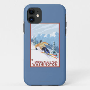 Downhhill Snow Skier - Snoqualmie Pass, WA iPhone 11 Case