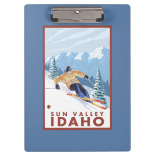 Downhhill Snow Skier - Sun Valley, Idaho Clipboard