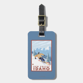 Downhhill Snow Skier - Sun Valley, Idaho Luggage Tag