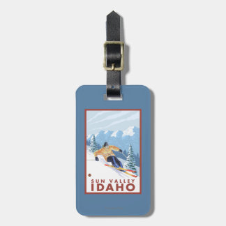 Downhhill Snow Skier - Sun Valley, Idaho Luggage Tag