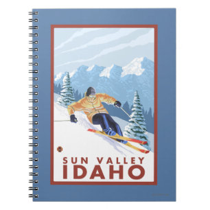 Downhhill Snow Skier - Sun Valley, Idaho Notebook
