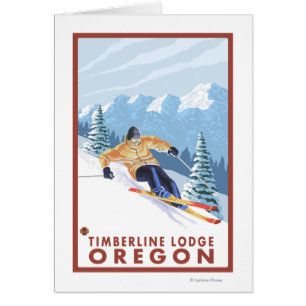 Downhhill Snow Skier - Timberline Lodge, Oregon