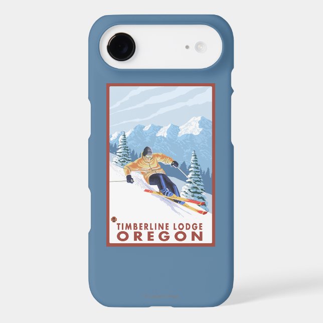 Downhhill Snow Skier - Timberline Lodge, Oregon Case-Mate iPhone Case (Back)