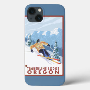 Downhhill Snow Skier - Timberline Lodge, Oregon iPhone 13 Case