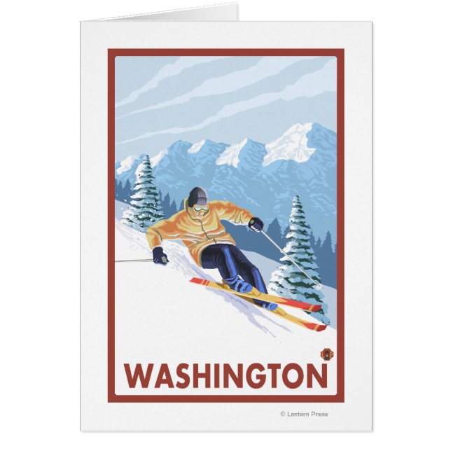 Downhhill Snow Skier - Washington (Front)