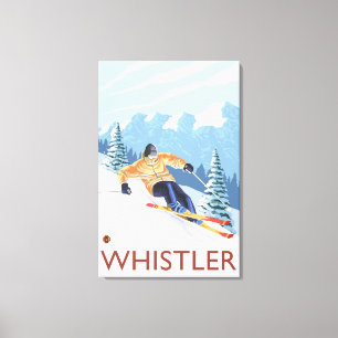 Downhhill Snow Skier - Whistler, BC Canada Canvas Print