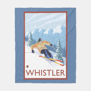 Downhhill Snow Skier - Whistler, BC Canada Fleece Blanket