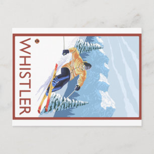 Downhhill Snow Skier - Whistler, BC Canada Postcard