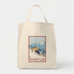 Downhhill Snow Skier - Whistler, BC Canada Tote Bag