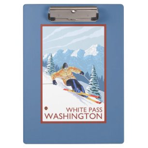 Downhhill Snow Skier - White Pass, Washington Clipboard
