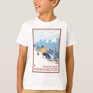 Downhhill Snow Skier - White Pass, Washington T-Shirt