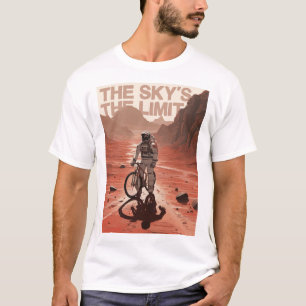 Downhill bike with astronaut on Mars, gift cycling T-Shirt