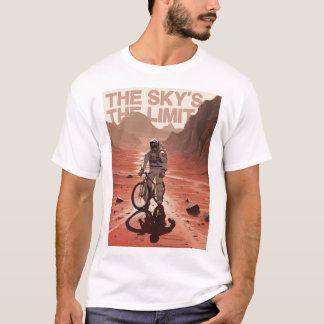 Downhill bike with astronaut on Mars, gift cycling T-Shirt