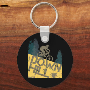 Downhill Biker For Dirt And Bicycle Vintage MTB Key Ring