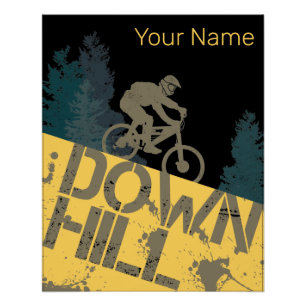 Downhill Biker For Dirt And Bicycle Vintage MTB Poster