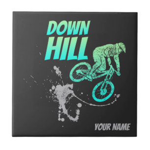 Downhill Biker for Dirt and Bicycle vintage Nerds Tile
