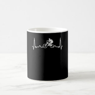 Downhill Heartbeat Mountain Biker Funny Gift Coffee Mug