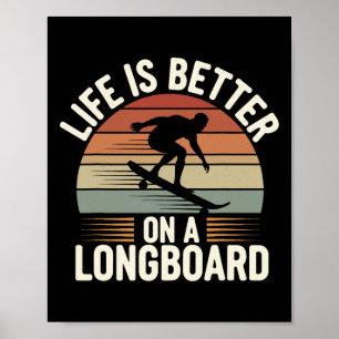 Downhill Longboarding Street Skating Skate Tricks Poster