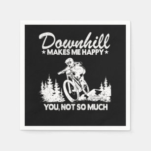Downhill Makes Me Happy Mountain Biking MTB Gift Q Napkin