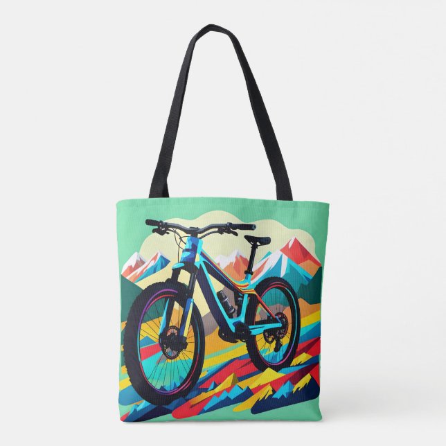 Downhill Mountain bike Bike Art Tote Bag (Back)