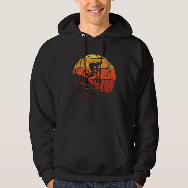 Downhill Mountain Bike Cycling Mountain Bike Dad Hoodie (Front)