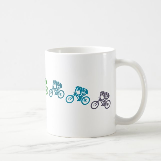 Downhill mountain bike jump coffee mug (Right)