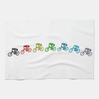 Downhill mountain bike jump tea towel