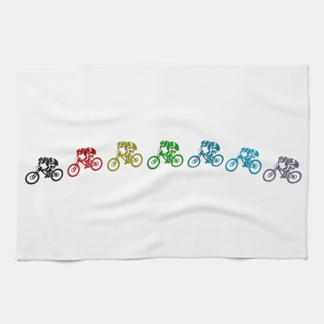Downhill mountain bike jump tea towel (Horizontal)