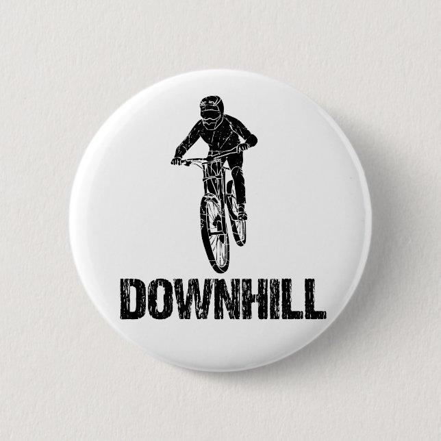 Downhill Mountain Biker 6 Cm Round Badge (Front)