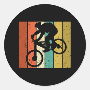 Downhill Mountain Biker Bike MTB Funny Gift Classic Round Sticker