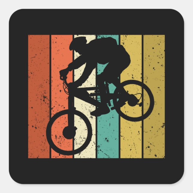 Downhill Mountain Biker Bike MTB Funny Gift Square Sticker (Front)
