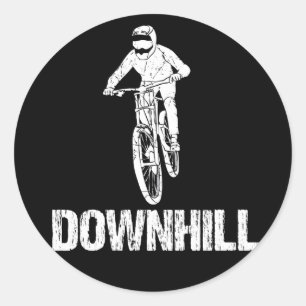 Downhill Mountain Biker Classic Round Sticker