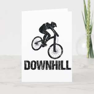Downhill Mountain Biker Holiday Card