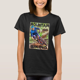 Downhill Mountain Biking A Bike Racer Illustated T-Shirt
