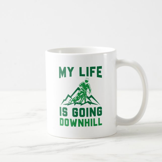 Downhill Mountain Biking Coffee Mug (Right)