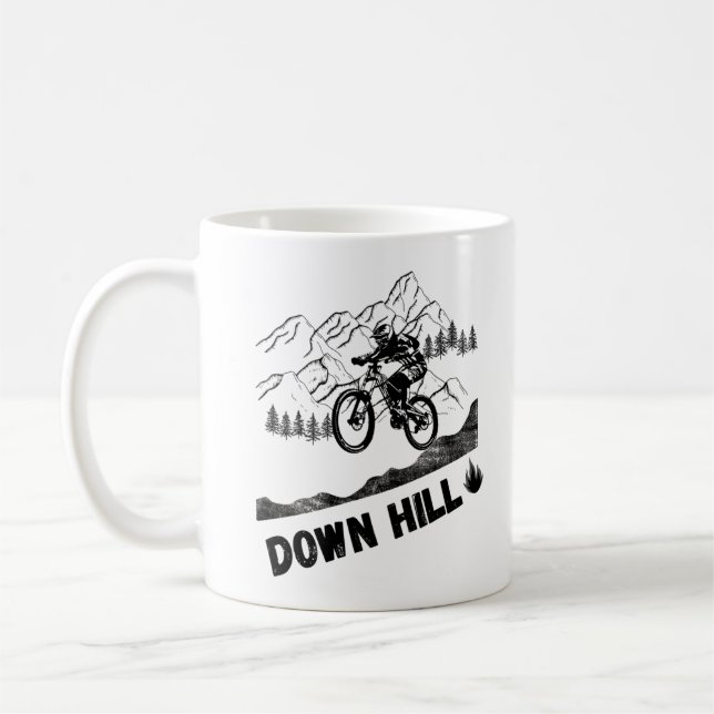 Downhill Mountain Biking Coffee Mug (Left)