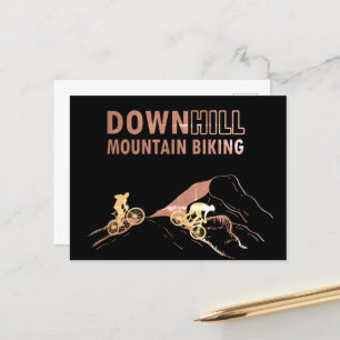 Downhill mountain biking holiday postcard