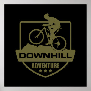 Downhill mountain biking poster
