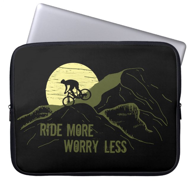 downhill mountain biking quote laptop sleeve (Front)