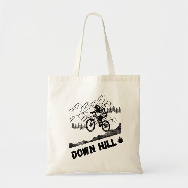 Downhill Mountain Biking Tote Bag (Front)