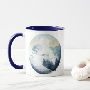 Downhill Mountain Powder Skier Mug