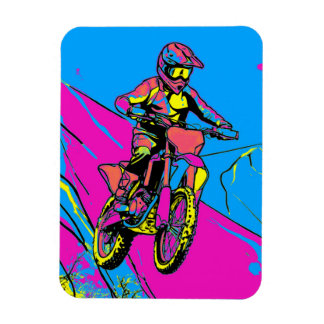 Downhill Mountain Run - Motocross Rider Magnet