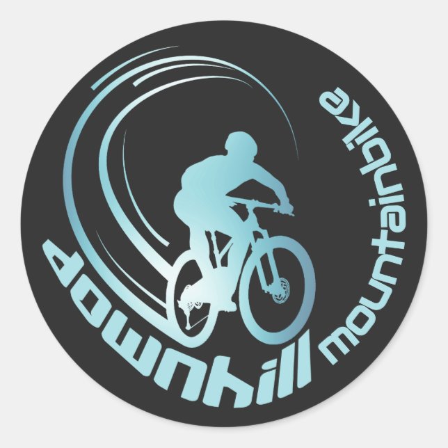 Downhill Mountainbike MTB Mountain bike Postcard Classic Round Sticker (Front)