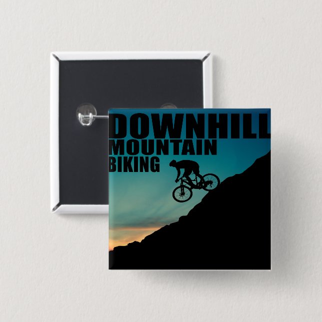 Downhill MTB 15 Cm Square Badge (Front & Back)