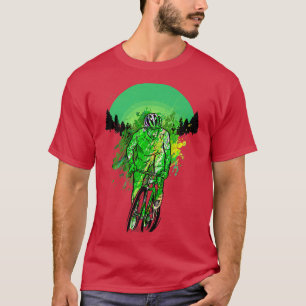 Downhill MTB Bicycle Mountain Bike Motif   T-Shirt