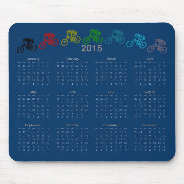 Downhill MTB jump calendar 2015 Mouse Mat (Front)