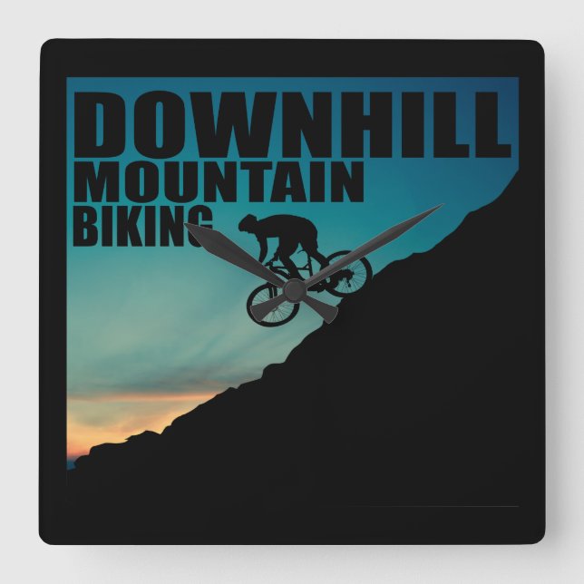 Downhill MTB Square Wall Clock (Front)