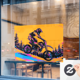 Downhill Racer - Motocross Rider Window Cling