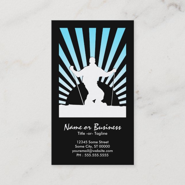 downhill ski business card (Front)