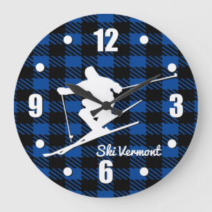 Downhill Ski Personalize Large Clock